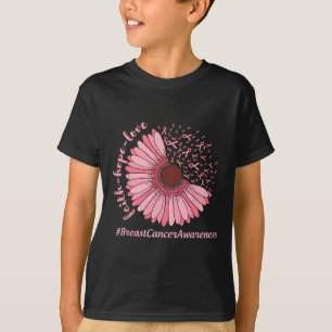Hoop Liefde Zonnebloem Ribbon Borstkanker Bewustzi T-shirt