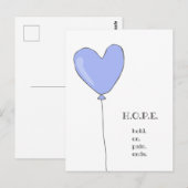 Hoop - Lila ballon met een zoete motiverende quote Briefkaart (Voorkant / Achterkant)