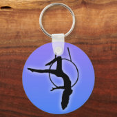 Hoop Lyra Aerialist Dancer Posing on Hoop Sleutelhanger (Voorkant)