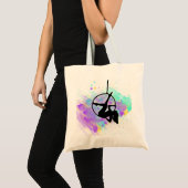 Hoop Lyra Dancer Aerislist pose in silhouette Tote Bag (Voorkant (product))