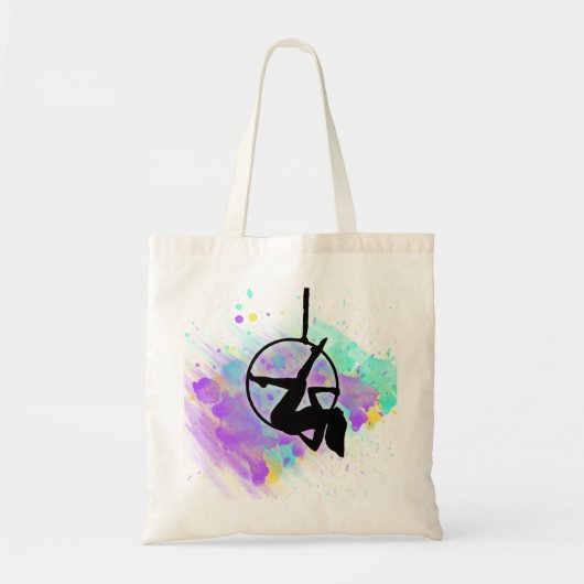 Hoop Lyra Dancer Aerislist pose in silhouette Tote Bag (Voorkant)