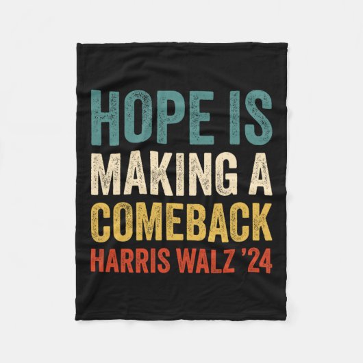 Hoop maakt comeback bij Kamala Harris Tim Wheime Fleece Deken (Voorkant)