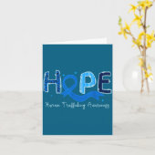 Hoop Mensenhandel Awareness Blauwe Lint Kaart (Gele Bloem)