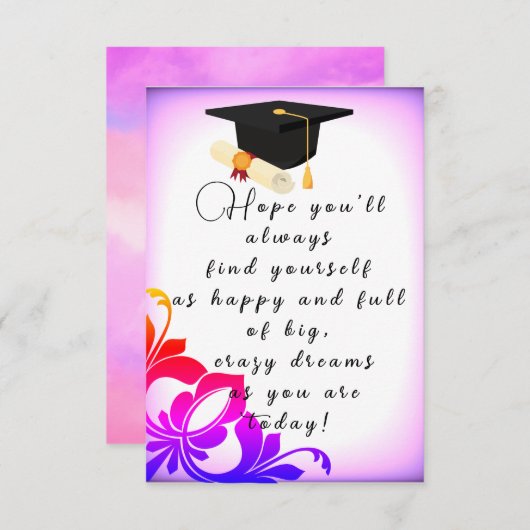 Hoop met Afstuderen Kaart (Voorkant / Achterkant)