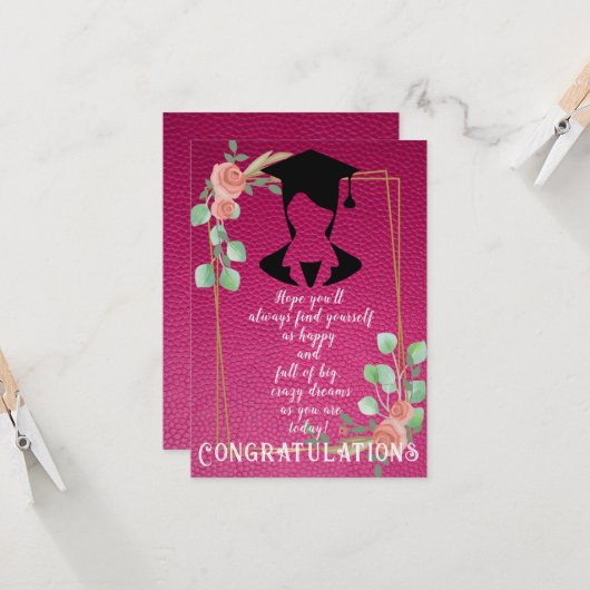 Hoop met Afstuderen Kaart (Voorkant / Achterkant in situ)