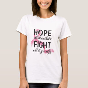 Hoop met al je hart borstkanker t-shirt