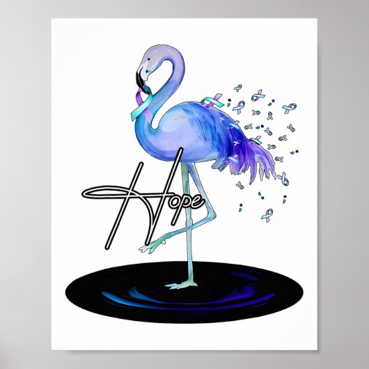 Hoop met flamingo zelfmoordpreventie bewustzijn poster (Voorkant)