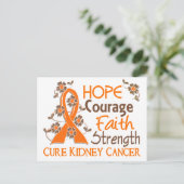 Hoop Moed Geloof Kracht 3 Nierkanker Briefkaart (Staand voorkant)