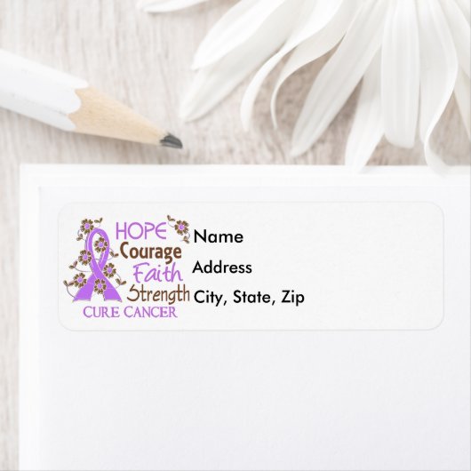 Hoop Moed Geloof Sterkte 3 Algemeen Kanker Etiket (Insitu)