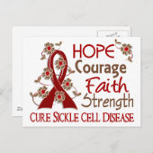 Hoop Moed Geloofssterkte 3 Sikkelcelziekte Briefkaart (Voorkant / Achterkant)