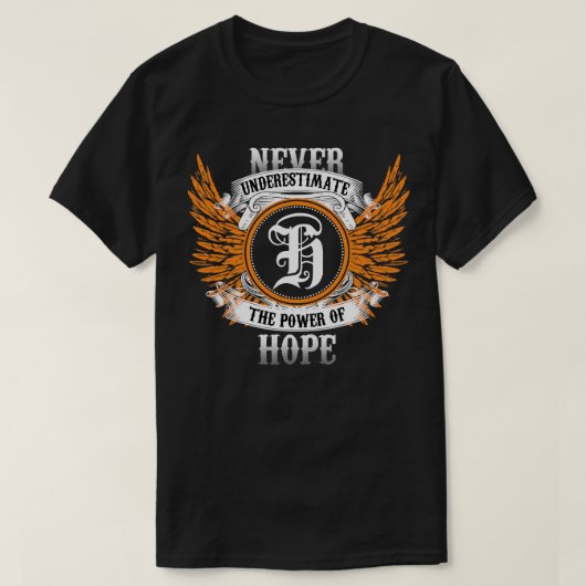 Hoop naam Shirt onderschat nooit de kracht van H (Design voorkant)