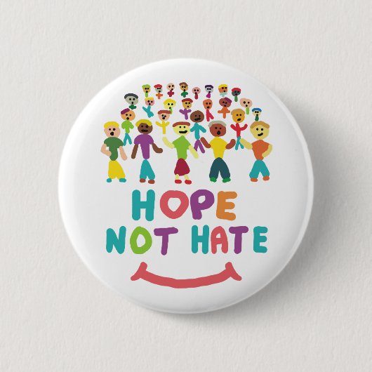 Hoop niet te haten ronde button 5,7 cm (Voorkant)