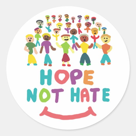 Hoop niet te haten ronde sticker (Voorkant)