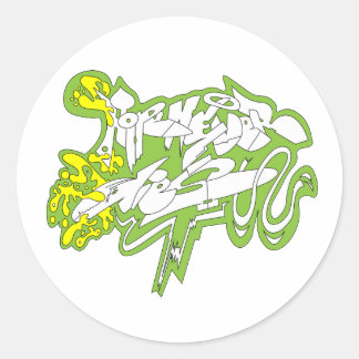 "Hoop Nooit Op" – Krachtige Streetwear-verklaring Ronde Sticker