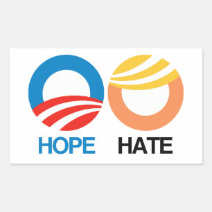 HOOP (Obama) HAAT (Trump) Rechthoekige Sticker