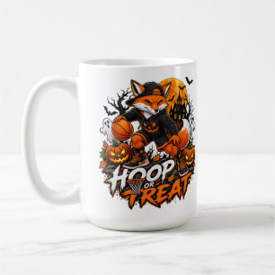 Hoop of Treat enge vos basketbal Halloween Koffiemok