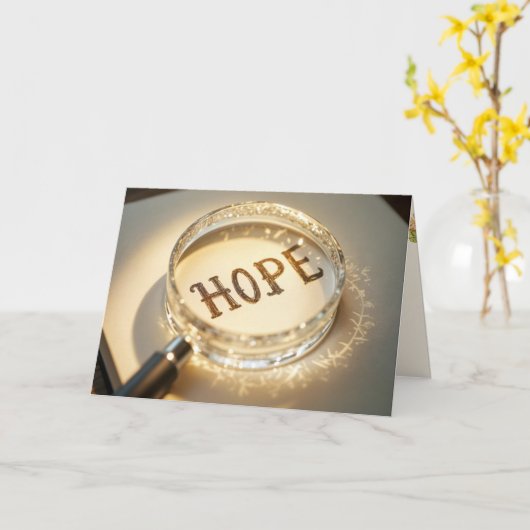 HOOP onder een vergrootglas dat aan je denkt Kaart (Gele Bloem)