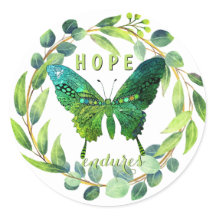 Hoop ondergaat bloemenvlinder Stickers