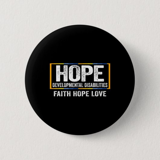 Hoop Ontwikkelings Disabilities Awareness Ronde Button 5,7 Cm (Voorkant)