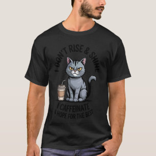 Hoop op de beste koffie kat ochtend cafeïne liefde t-shirt