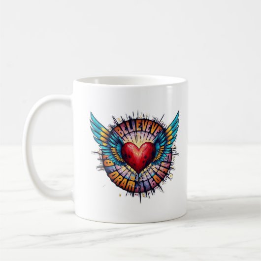 Hoop op de sticker koffiemok (Links)
