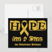 Hoop op een crème - Kinderkanker Gold Ribbon Briefkaart (Voorkant / Achterkant)