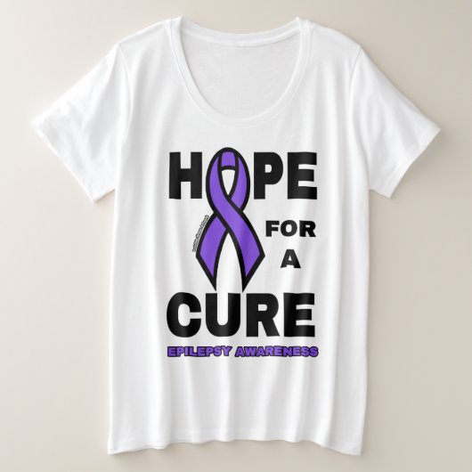 Hoop op een Cure...Epilepsy Grote Maat T-shirt (Design voorkant)