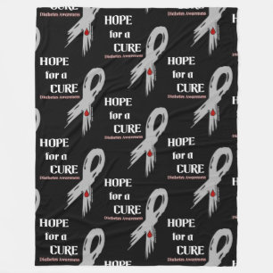 Hoop op een Cure/Torn Ribbon.. Diabetes Fleece Bla Deken