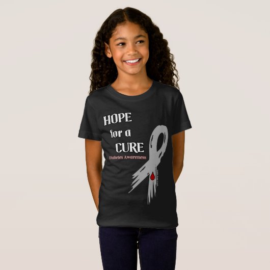 Hoop op een Cure/Torn Ribbon.. Diabetes T-Shirt (Voorkant volledig)