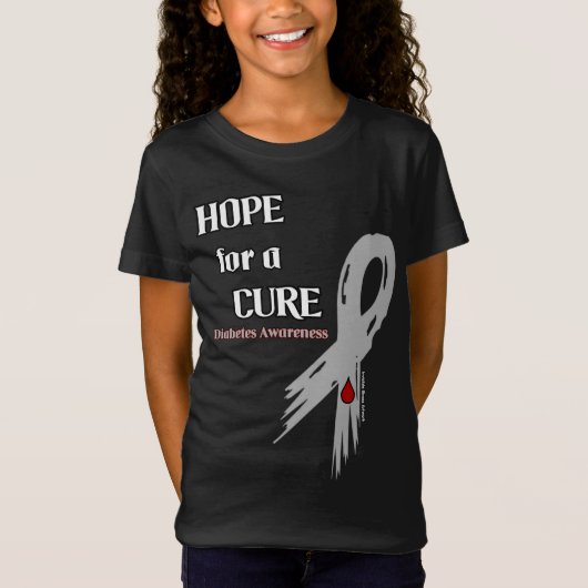 Hoop op een Cure/Torn Ribbon.. Diabetes T-Shirt (Voorkant)