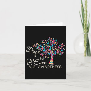 Hoop op een Cure Tree Ribbon Blue ALS Awareness Su Kaart
