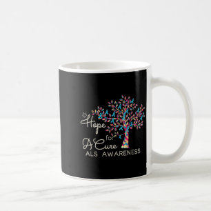 Hoop op een Cure Tree Ribbon Blue ALS Awareness Su Koffiemok