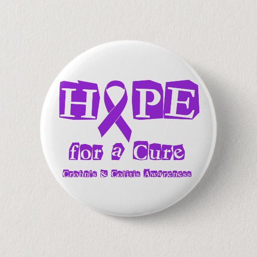 Hoop op een Cure voor Crohn's & Colitis Ronde Button 5,7 Cm (Voorkant)