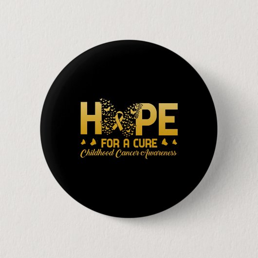 Hoop op een echte kinderkankerbewuster ronde button 5,7 cm (Voorkant)