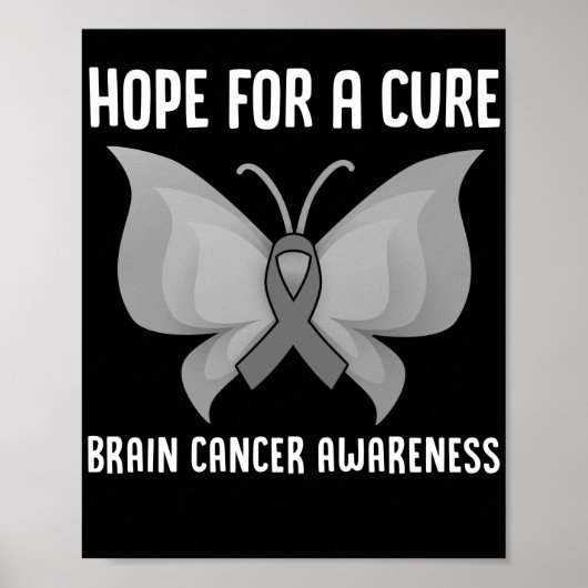 Hoop op een kure hersenkanker - hersentumor - grij poster (Voorkant)
