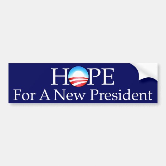 Hoop op een nieuwe President Bumpersticker (Voorkant)