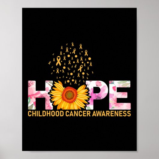 Hoop op een wereld met kinderkanker poster (Voorkant)