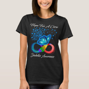 hoop op een zuiver diabetes , maar een blauw lint t-shirt