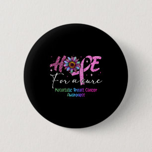 Hoop op een zuiver gemetastaseerd borstkankerbewus ronde button 5,7 cm