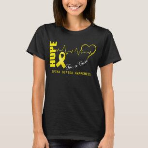 Hoop op een zuiver porselein Bifida-bewustzijn T-shirt