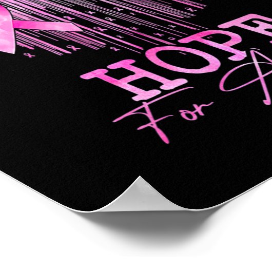 Hoop op een zuiver roze vlinderkanker poster (Hoek)