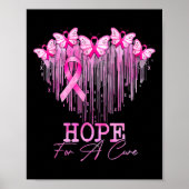 Hoop op een zuiver roze vlinderkanker poster (Voorkant)