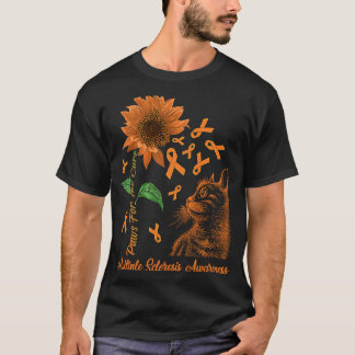 Hoop op een zuivere kat en zonnebloem multiple scl t-shirt