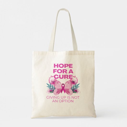 Hoop op genezing roze lint borstkanker bewustzijn tote bag (Achterkant)