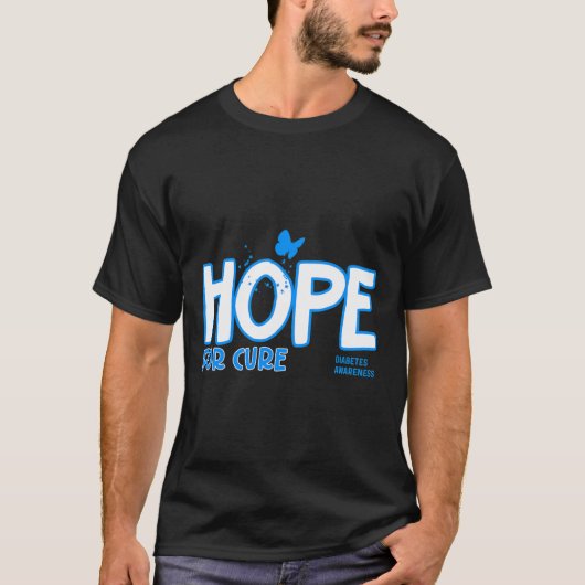 Hoop op genezing van diabetes bewustzijn t-shirt (Voorkant)