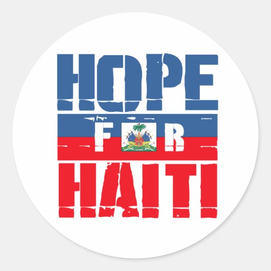 Hoop op Haïti Ronde Sticker (Voorkant)