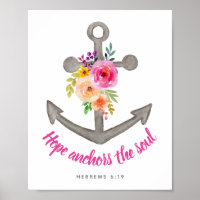 Hoop op het Poster van de sol Floral Anchor