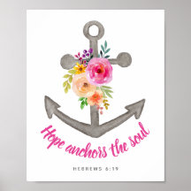 Hoop op het Poster van de sol Floral Anchor