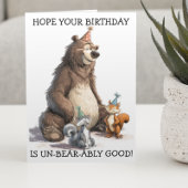 Hoop op je verjaardag Schattige Beer en eekhoorns Kaart