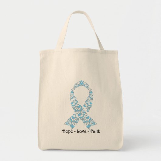 Hoop op lichtblauw bewustzijn tote bag (Voorkant)